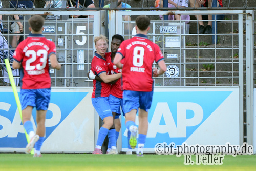Jubel RSV, SV Babelsberg 03 - RSV Eintracht 1949, Regionalliga Nordost, 5. Spieltag, Saison 26/27, Fussball, 14.08.2026, Potsdam, Foto: Benjamin Feller
