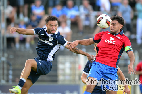 Theo Ogbidi (l. Babelsberg), Ernes Smailovic (r. RSV), SV Babelsberg 03 - RSV Eintracht 1949, Regionalliga Nordost, 5. Spieltag, Saison 26/27, Fussball, 14.08.2026, Potsdam, Foto: Benjamin Feller