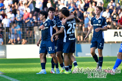 Jubel Babelsberg, SV Babelsberg 03 - RSV Eintracht 1949, Regionalliga Nordost, 5. Spieltag, Saison 26/27, Fussball, 14.08.2026, Potsdam, Foto: Benjamin Feller
