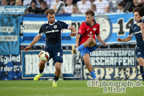 Lukas L&auml;mmel (l. Babelsberg), Dmytro Chornenkyi (r. RSV), SV Babelsberg 03 - RSV Eintracht 1949, Regionalliga Nordost, 5. Spieltag, Saison 26/27, Fussball, 14.08.2026, Potsdam, Foto: Benjamin Feller