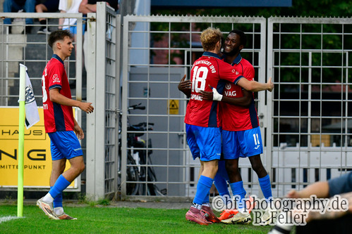 Jubel RSV, SV Babelsberg 03 - RSV Eintracht 1949, Regionalliga Nordost, 5. Spieltag, Saison 26/27, Fussball, 14.08.2026, Potsdam, Foto: Benjamin Feller