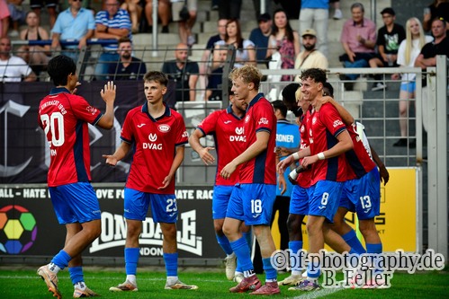 Jubel RSV, SV Babelsberg 03 - RSV Eintracht 1949, Regionalliga Nordost, 5. Spieltag, Saison 26/27, Fussball, 14.08.2026, Potsdam, Foto: Benjamin Feller