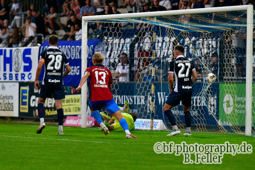 Jubel RSV, SV Babelsberg 03 - RSV Eintracht 1949, Regionalliga Nordost, 5. Spieltag, Saison 26/27, Fussball, 14.08.2026, Potsdam, Foto: Benjamin Feller