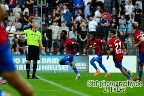 Jubel RSV, SV Babelsberg 03 - RSV Eintracht 1949, Regionalliga Nordost, 5. Spieltag, Saison 26/27, Fussball, 14.08.2026, Potsdam, Foto: Benjamin Feller