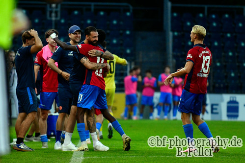 Jubel RSV, SV Babelsberg 03 - RSV Eintracht 1949, Regionalliga Nordost, 5. Spieltag, Saison 26/27, Fussball, 14.08.2026, Potsdam, Foto: Benjamin Feller