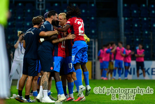 Jubel RSV, SV Babelsberg 03 - RSV Eintracht 1949, Regionalliga Nordost, 5. Spieltag, Saison 26/27, Fussball, 14.08.2026, Potsdam, Foto: Benjamin Feller