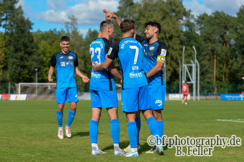 Jubel RSV, Ludwigsfelder FC - RSV Eintracht 1949, Oberliga, 5. Spieltag, Saison 24/25, Fussball, Ludwigsfelde, 15.09.2024, Foto: Benjamin Feller