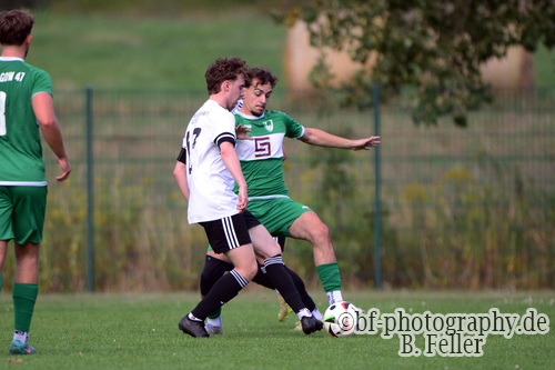 Leon Becker (l. Geltow), Luis Lilienthal (r. Dallgow), SG Geltow - SV Dallgow 47, 1. Spieltag, Kreisoberliga Havelland, Saison 26/27, Fussball, 29.08.2026, Geltow, Foto: Benjamin Feller