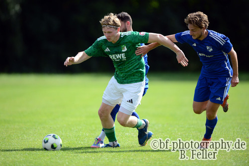 Alexander Beine (l. Golm), Jonathan Grigull (r. Saarmund), SG Gruen Weiss Golm - SG Saarmund, 1. Spieltag, Landesklasse West, Saison 26/27, Fussball, 29.08.2026, Golm, Foto: Benjamin Feller