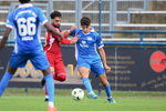 Yasin Dag (l. Ludwigsfelde), Yassin Boulehris (r. RSV),  Ludwigsfelder FC - RSV Eintracht 1949, Landespokal 2, Runde, Saison 26/27, Fussball, 05.09.2026, Ludwigsfelde, Foto: Benjamin Feller