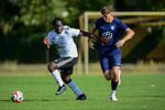 Junior Kalubi Kalonji (l. Fortuna), Ben Schulze (r. Hennigsdorf), Fortuna Babelsberg - FC 98 Hennigsdorf, Landesliga, 2. Spieltag, Saison 26/27, Fussball, 12.09.2026, Potsdam, Foto: Benjamin Feller