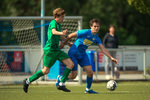 Hannes Kaschubowski (l. 74), Daven Trawiel (r. RSV), RSV Eintracht 1949 U23 - FSV Babelsberg 74 II, Kreisoberliga, 1. Spieltag, Saison 25/26, Fussball, 23.08.2025, Stahnsdorf, Foto: Benjamin Feller