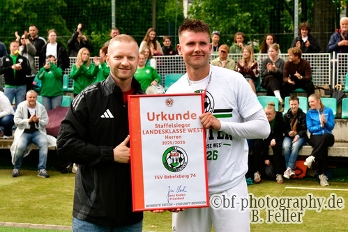 Aufstieg Babelsberg 74 , Landesklasse West, Saison 25/26, Fussball, 13.06.2026, Potsdam, Foto: Benjamin Feller