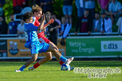 Adeeb Yonan Matti (l. RSV), Mika Malzahn (r. Babelsberg), RSV Eintracht 1949 U19 - SV Babelsberg 03 U19, Oberer FLB Landespokal A-Junioren, Finale, 27.05.2026, Fussball, Stahnsdorf, Foto: Benjamin Feller