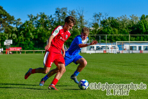 Max Jurisch (l. Babelsberg), Kristoffer Danders (r. RSV), RSV Eintracht 1949 U19 - SV Babelsberg 03 U19, Oberer FLB Landespokal A-Junioren, Finale, 27.05.2026, Fussball, Stahnsdorf, Foto: Benjamin Feller