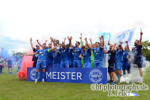 RSV Eintracht - SC Freital, Jubel nach dem Spiel, Meisterfeier und Aufstieg, Oberliga S&uuml;d, Saison 25/26, Fussball, 30.05.2026, Stahnsdorf, Foto: Benjamin Feller