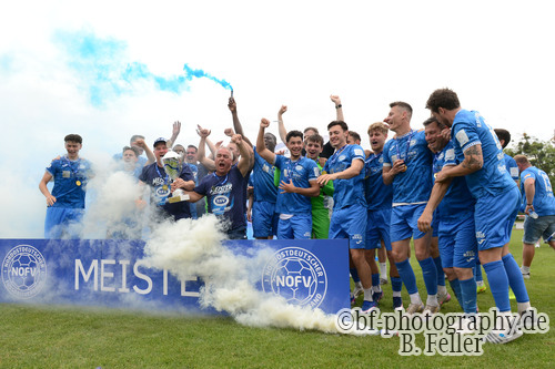 RSV Eintracht - SC Freital, Jubel nach dem Spiel, Meisterfeier und Aufstieg, Oberliga S&uuml;d, Saison 25/26, Fussball, 30.05.2026, Stahnsdorf, Foto: Benjamin Feller