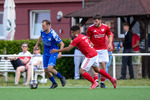 Joshua Tr&ouml;ger (l. Markendorf), Tarig Rashied (r. Teltow), Teltower FV - SV Blau Weiss Markendorf, Landesklasse Ost, 29. Spieltag, 06.06.2026, Fussball, Teltow, Foto: Benjamin Feller