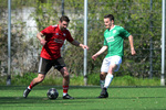 Benjamin Milles (l. Teltow), Felix Heinecke (r. Bestensee), Teltower FV 1913 - SV Gr&uuml;n Weiss Union Bestensee, Landesklasse Ost, 23. Spieltag, Saison 25/26, 25.04.2026, Fussball,Teltow, Foto: Benjamin Feller