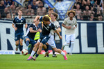 Mingi Kang (l. Babelsberg), Lukas L&auml;mmel (m. Babelsberg), Elias L&ouml;der (r. Jena), SV Babelsberg 03 - FC Carl Zeiss Jena, Regionalliga Nordost, 2. Spieltag, Saison 26/27, Fussball, 31.07.2026, Potsdam, Foto: Benjamin Feller