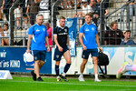 Tino Schmidt (Babelsberg) musste verletzt ausgewechselt werden, SV Babelsberg 03 - FC Carl Zeiss Jena, Regionalliga Nordost, 2. Spieltag, Saison 26/27, Fussball, 31.07.2026, Potsdam, Foto: Benjamin Feller