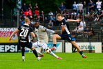 Tobias Hasse (l. Babelsberg), Manasse Eshele (m. Jena), Jannis Lang (r. Babelsberg), SV Babelsberg 03 - FC Carl Zeiss Jena, Regionalliga Nordost, 2. Spieltag, Saison 26/27, Fussball, 31.07.2026, Potsdam, Foto: Benjamin Feller